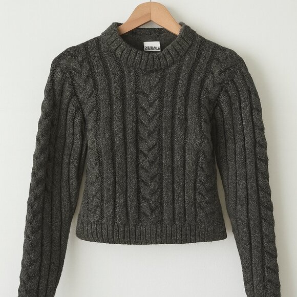 GANNI Cable Knit Alpaca-blend Sweater In Grey, S - Picture 8 of 8